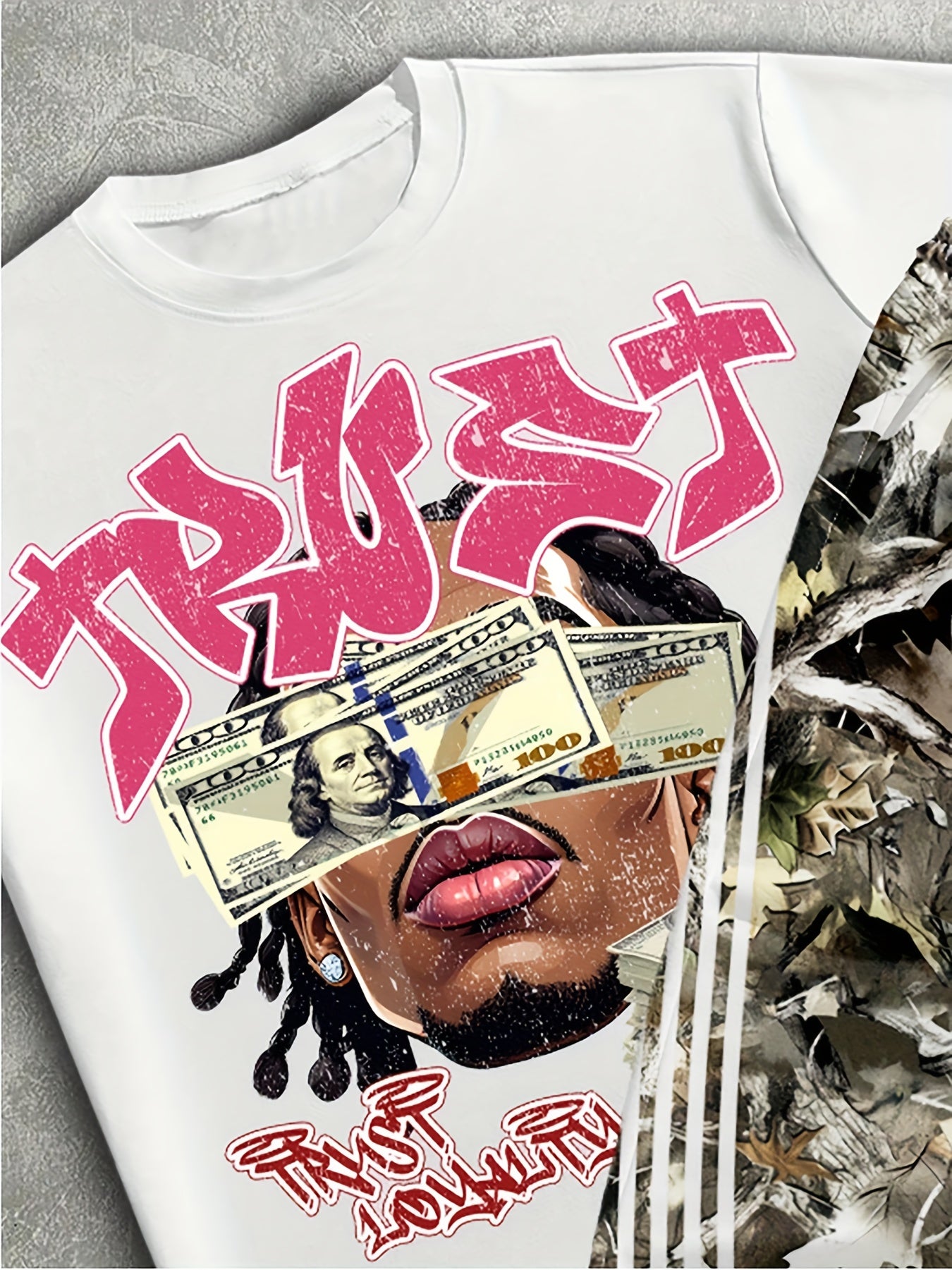 Men's suit short-sleeved T-shirt and long pants