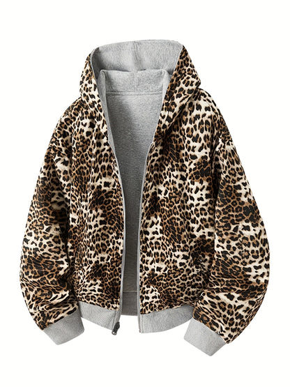 Y2K Vintage Fashion Leopard Print Hoodie