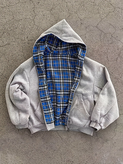 Y2K Vintage Plaid Hoodie