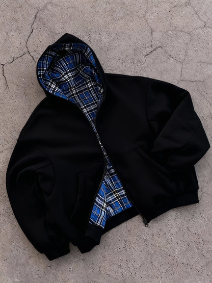 Y2K Vintage Plaid Hoodie