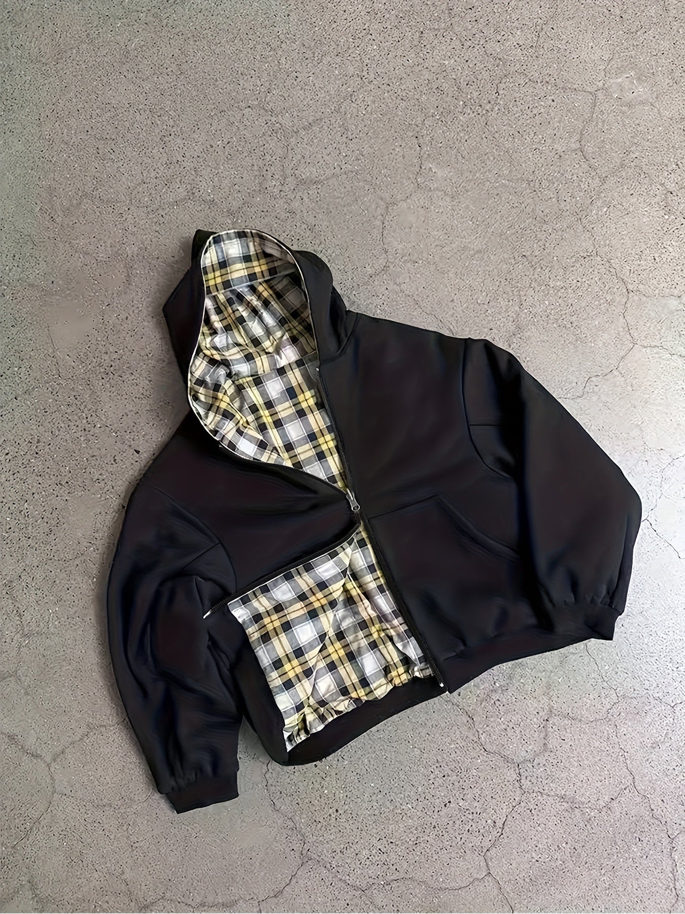 Y2K Vintage Plaid Hoodie