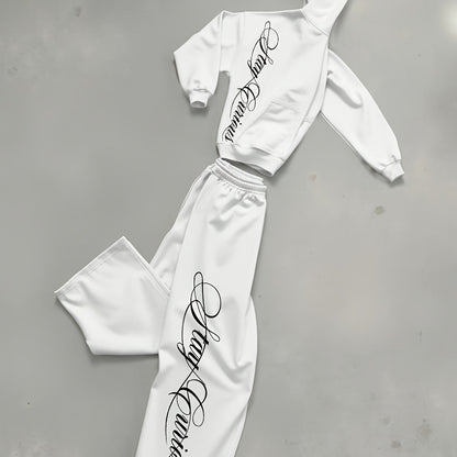 Men'S Print Consisting of a Sweatshirt And Long Pants