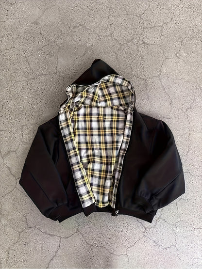 Y2K Vintage Plaid Hoodie