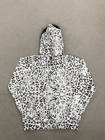 American Vintage Trendy Hooded Leopard Print Sweatshirt