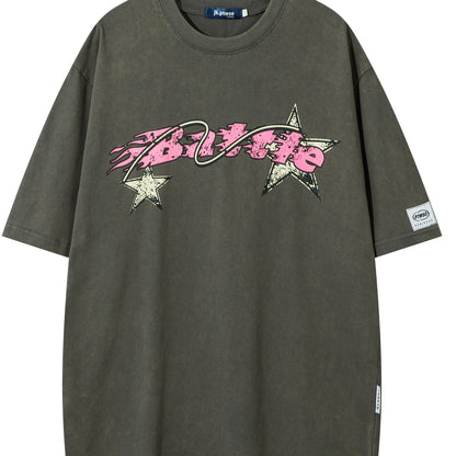 Heavyweight Washed Distressed Tie-Dye T-Shirt