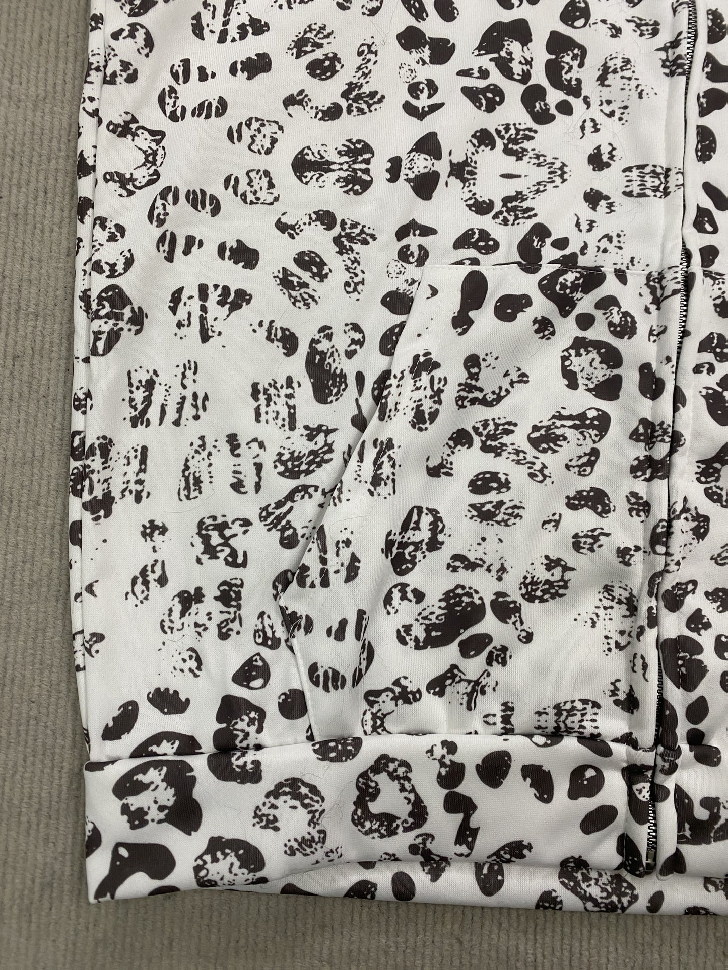 American Vintage Trendy Hooded Leopard Print Sweatshirt