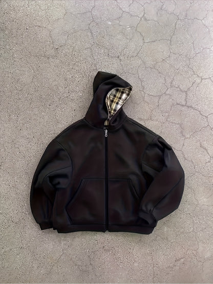 Y2K Vintage Plaid Hoodie