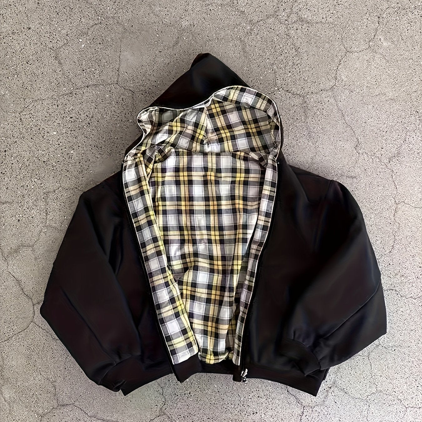 Y2K Vintage Plaid Hoodie