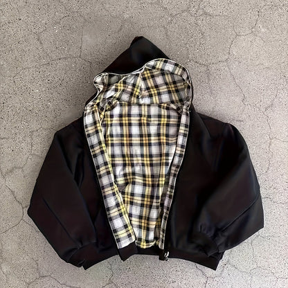 Y2K Vintage Plaid Hoodie