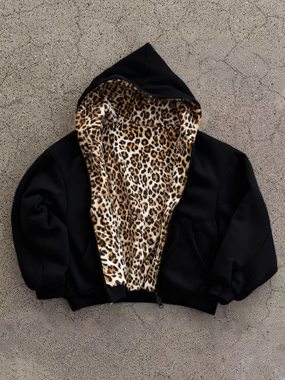 Y2K Vintage Fashion Leopard Print Hoodie