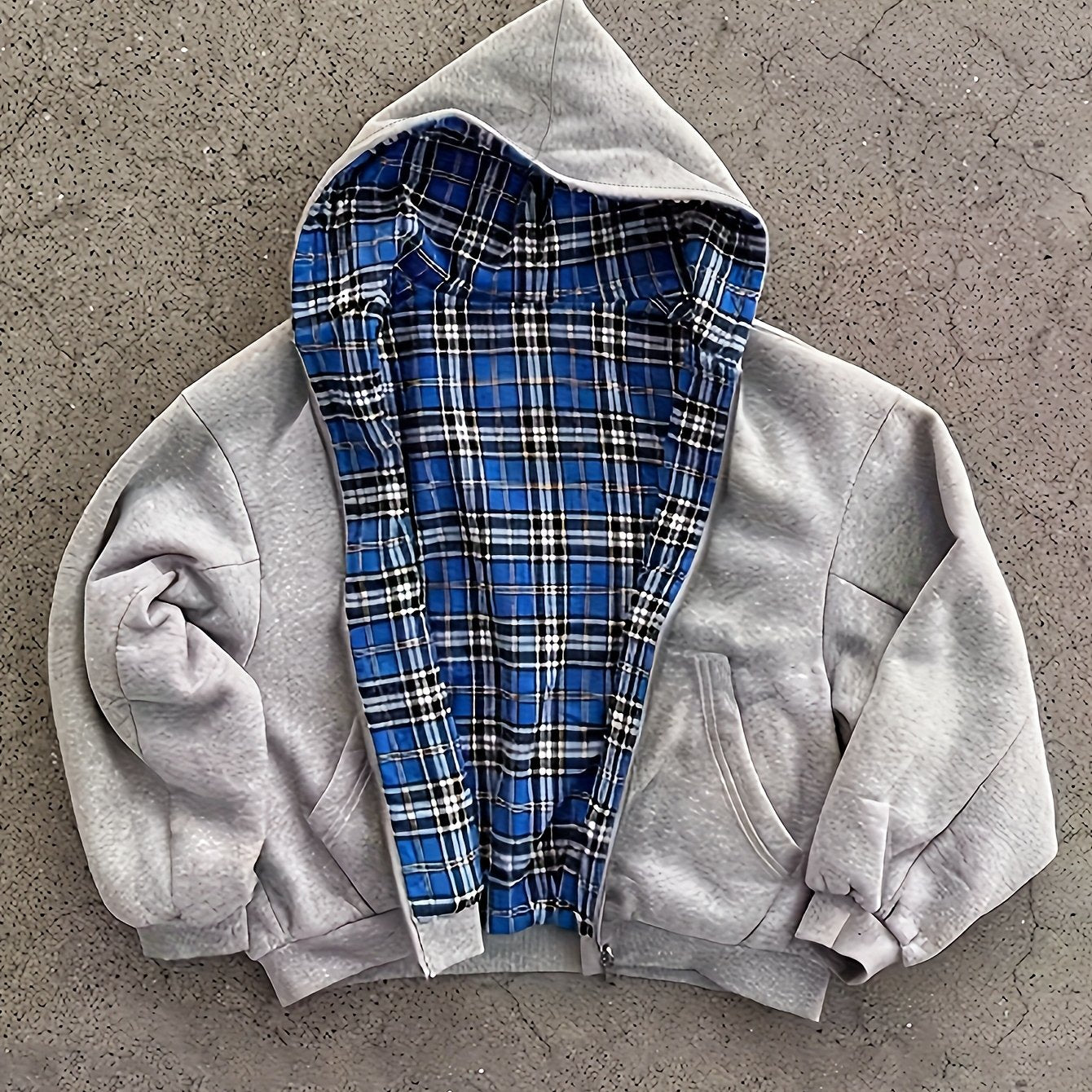 Y2K Vintage Plaid Hoodie